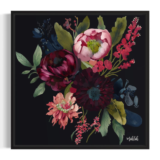 Midnight flowers Canvas Print