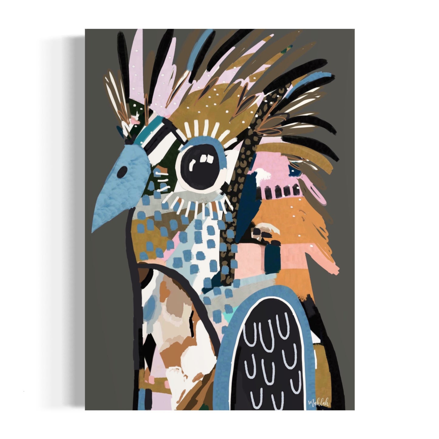 A3 birdy grey print 300gsm