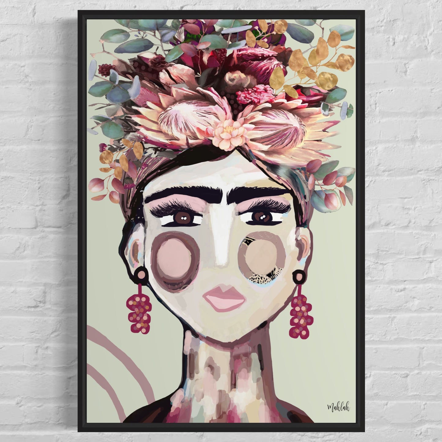 Australian Frida (Green) canvas print