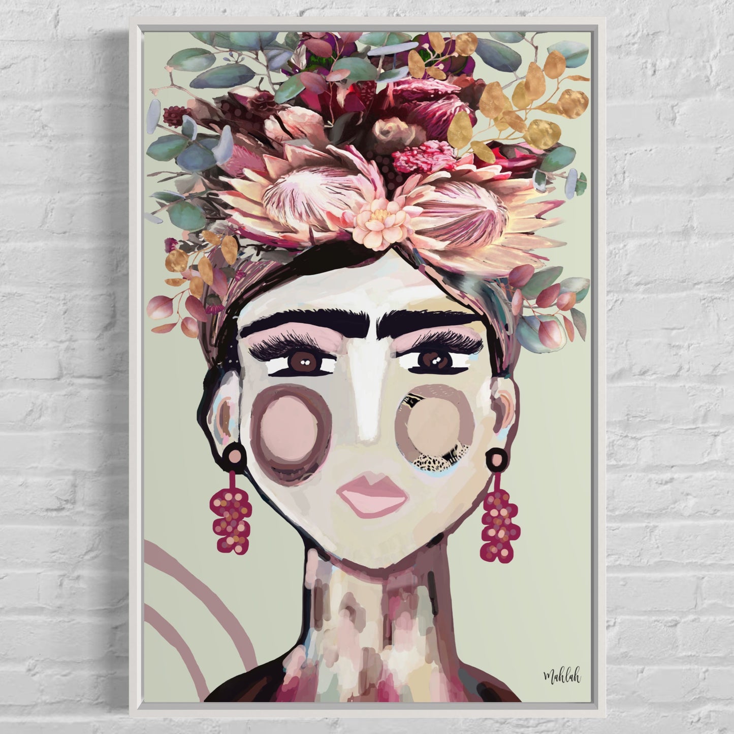 Australian Frida (Green) canvas print