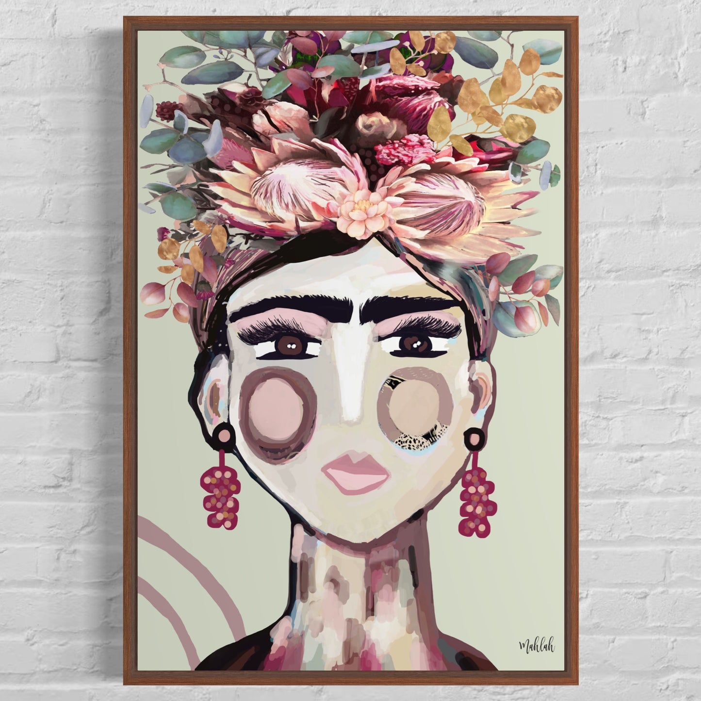 Australian Frida (Green) canvas print