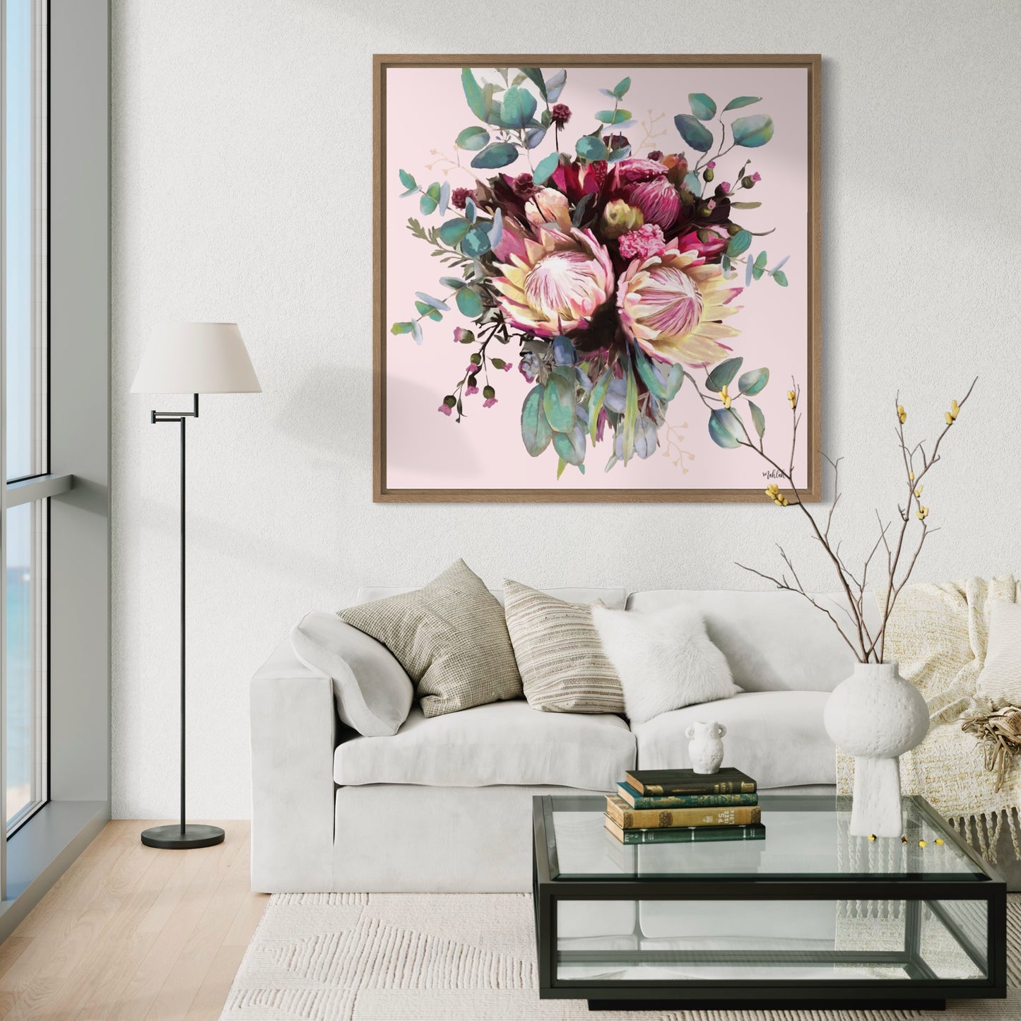 Lauren Flowers Pink (Square) canvas print