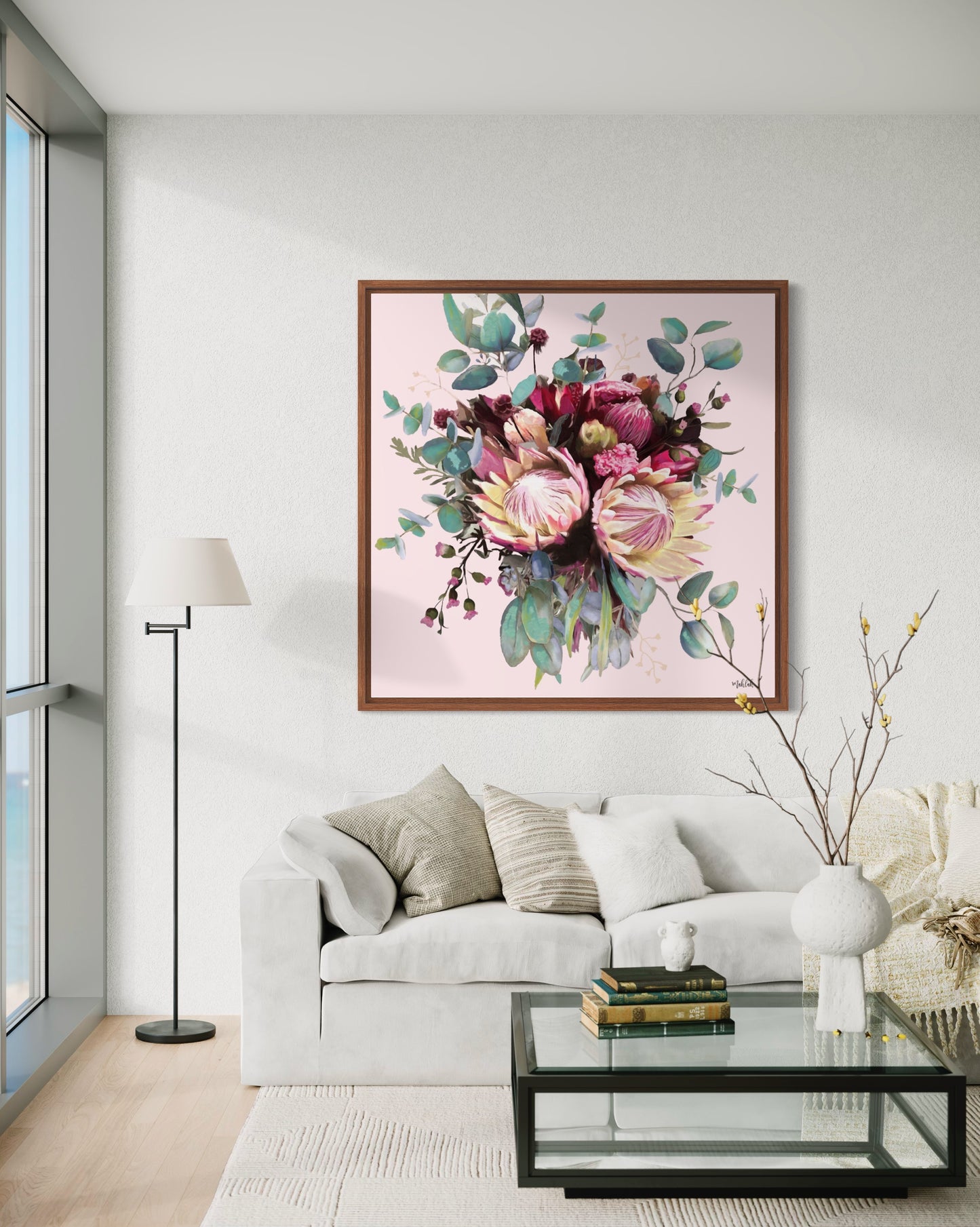 Lauren Flowers Pink (Square) canvas print