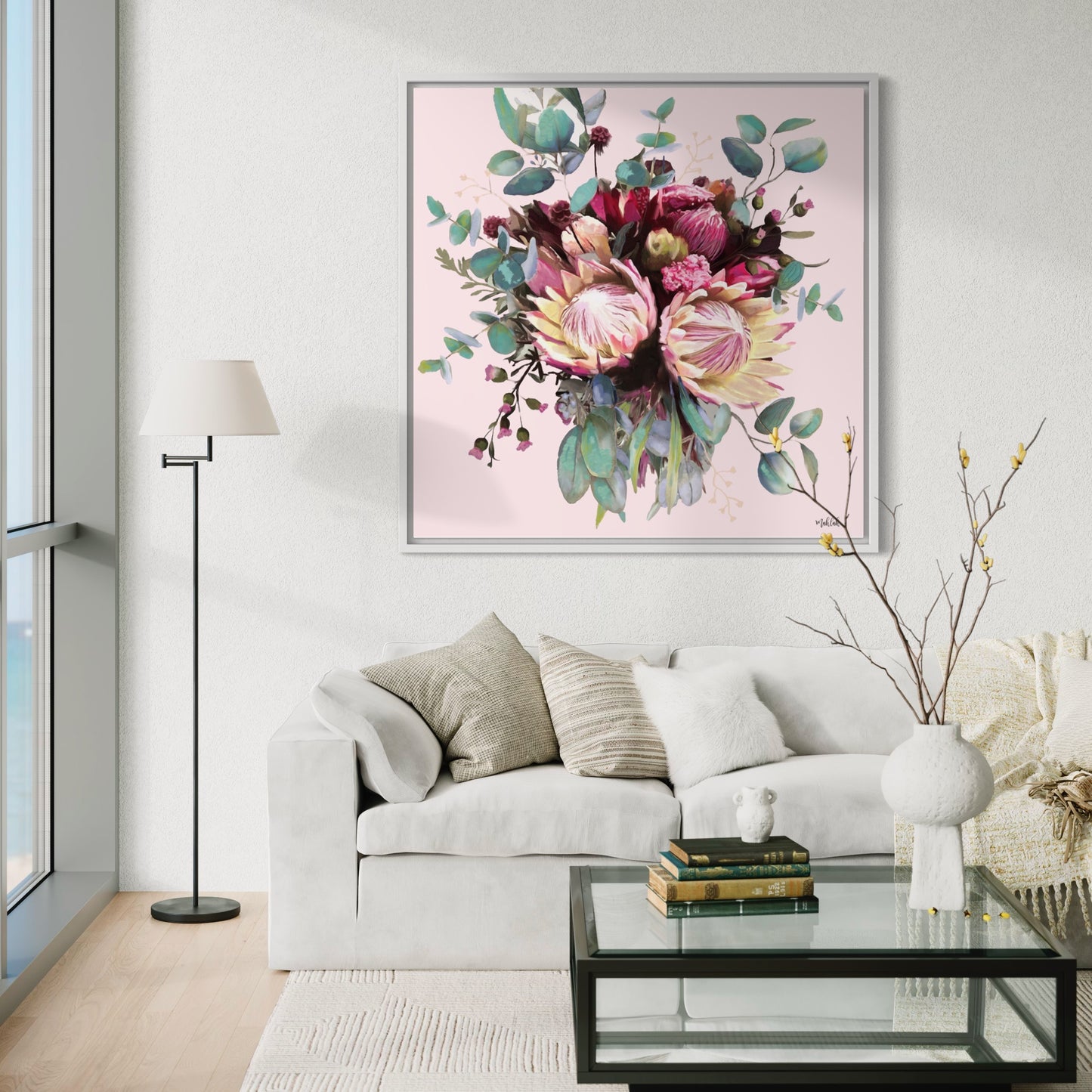 Lauren Flowers Pink (Square) canvas print