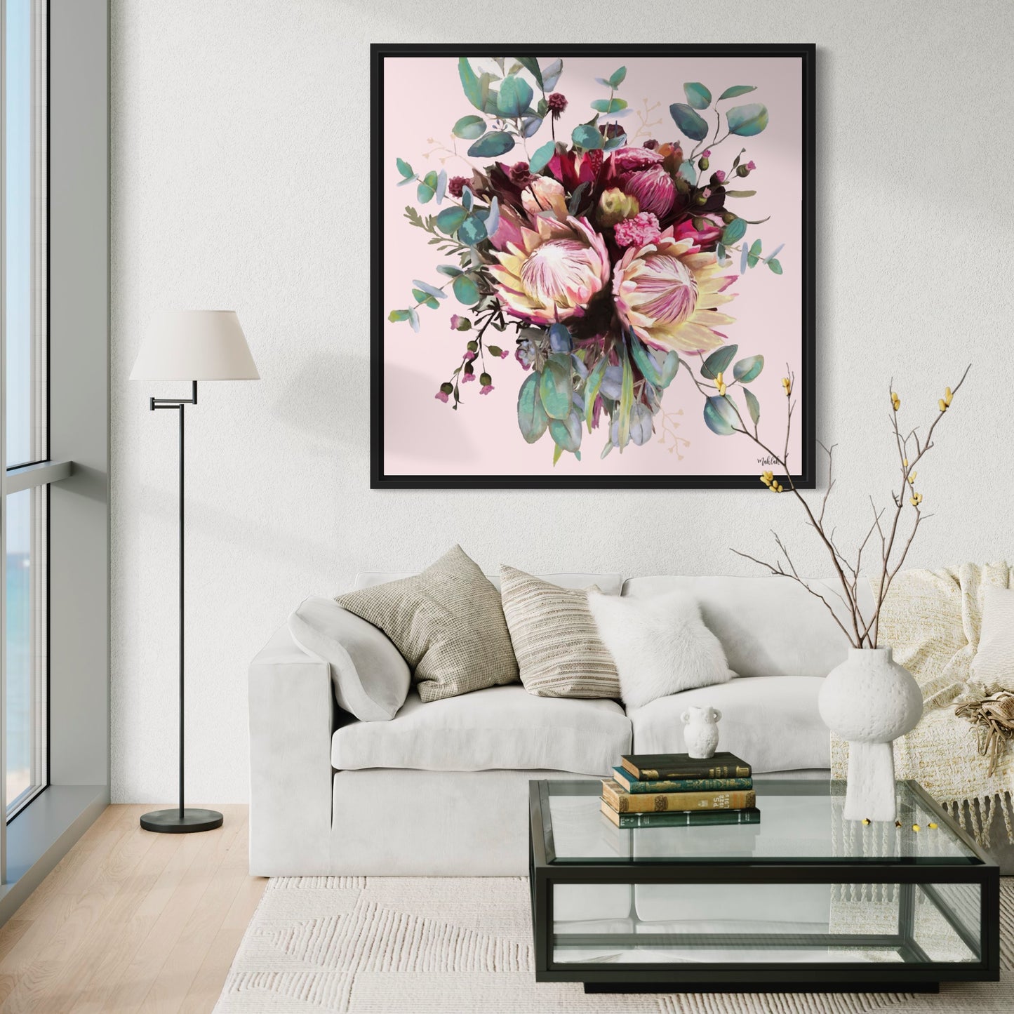 Lauren Flowers Pink (Square) canvas print