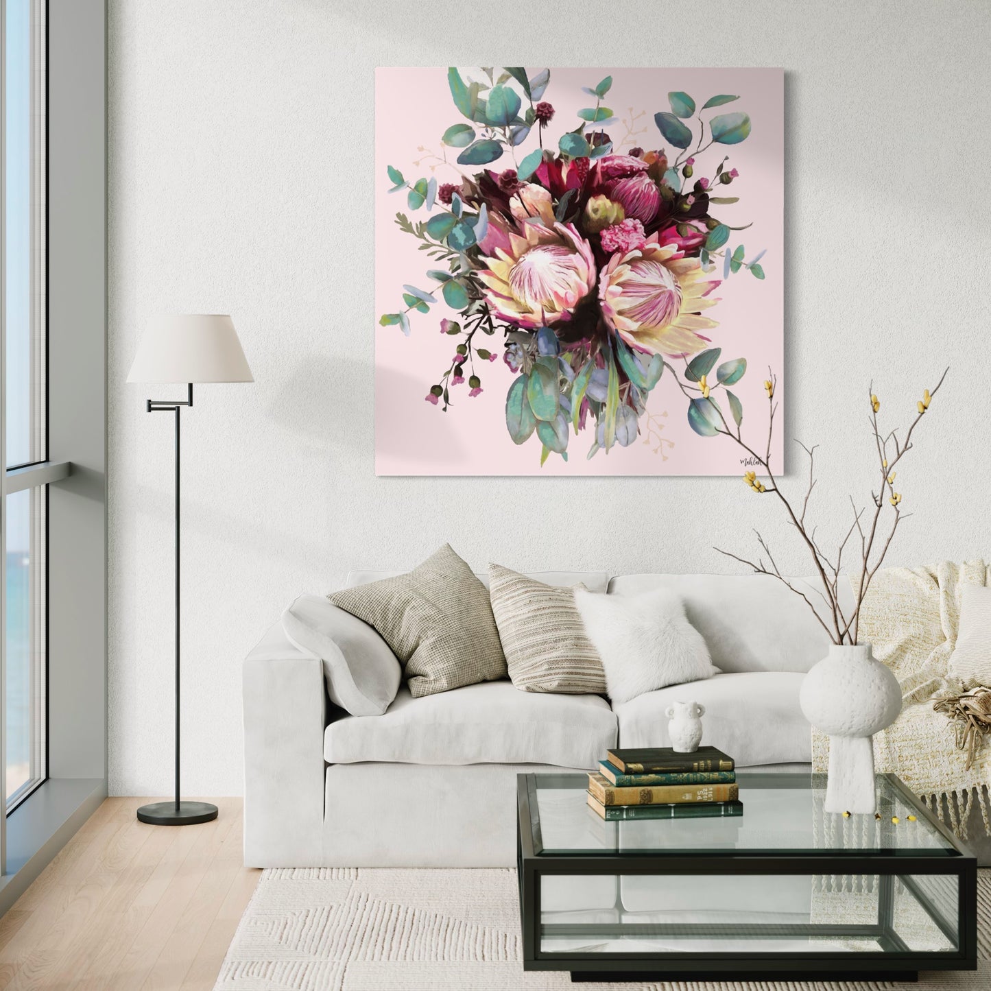 Lauren Flowers Pink (Square) canvas print