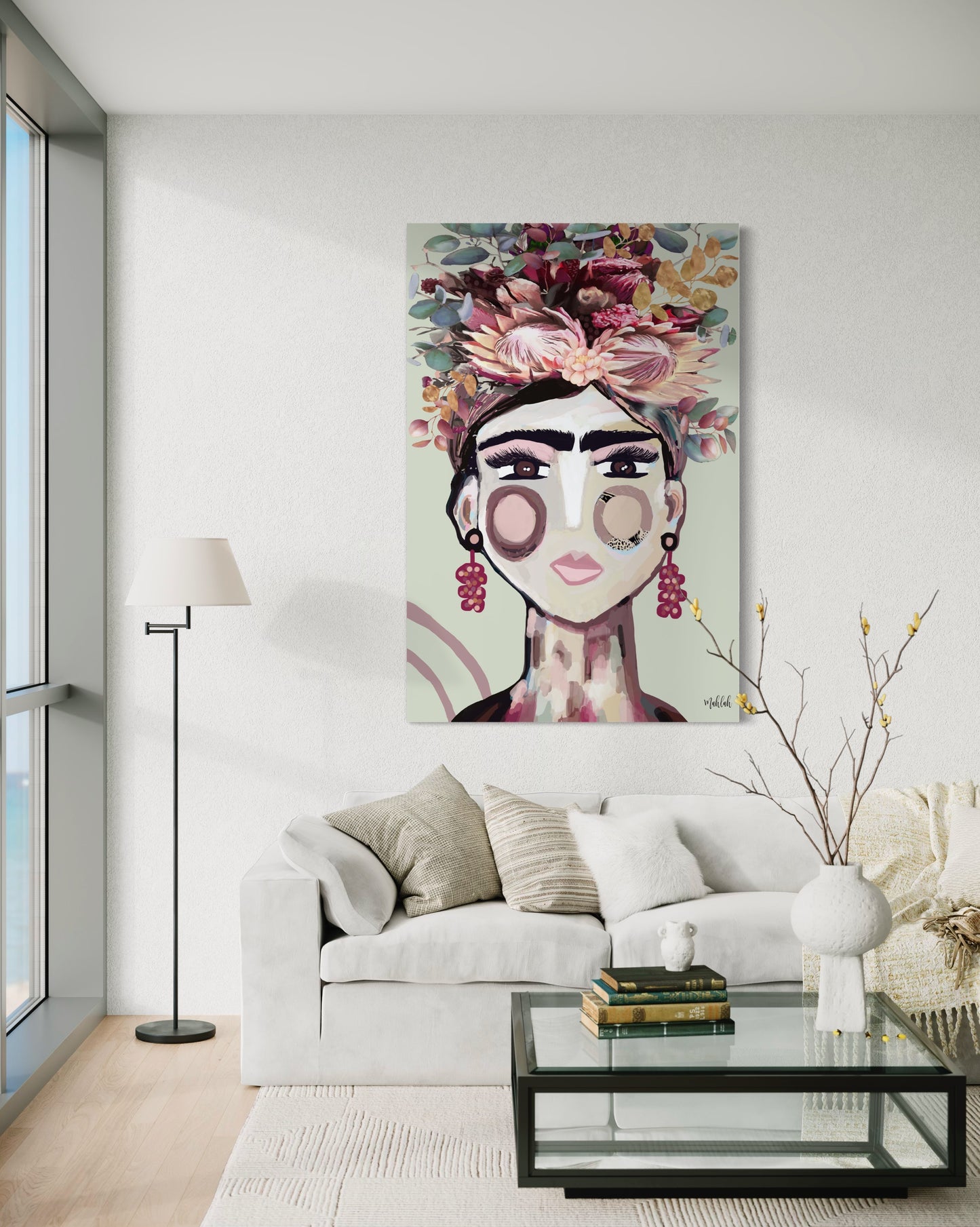Australian Frida (Green) canvas print