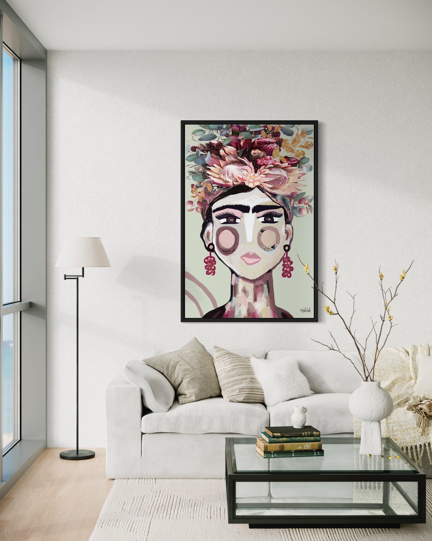 Australian Frida (Green) canvas print