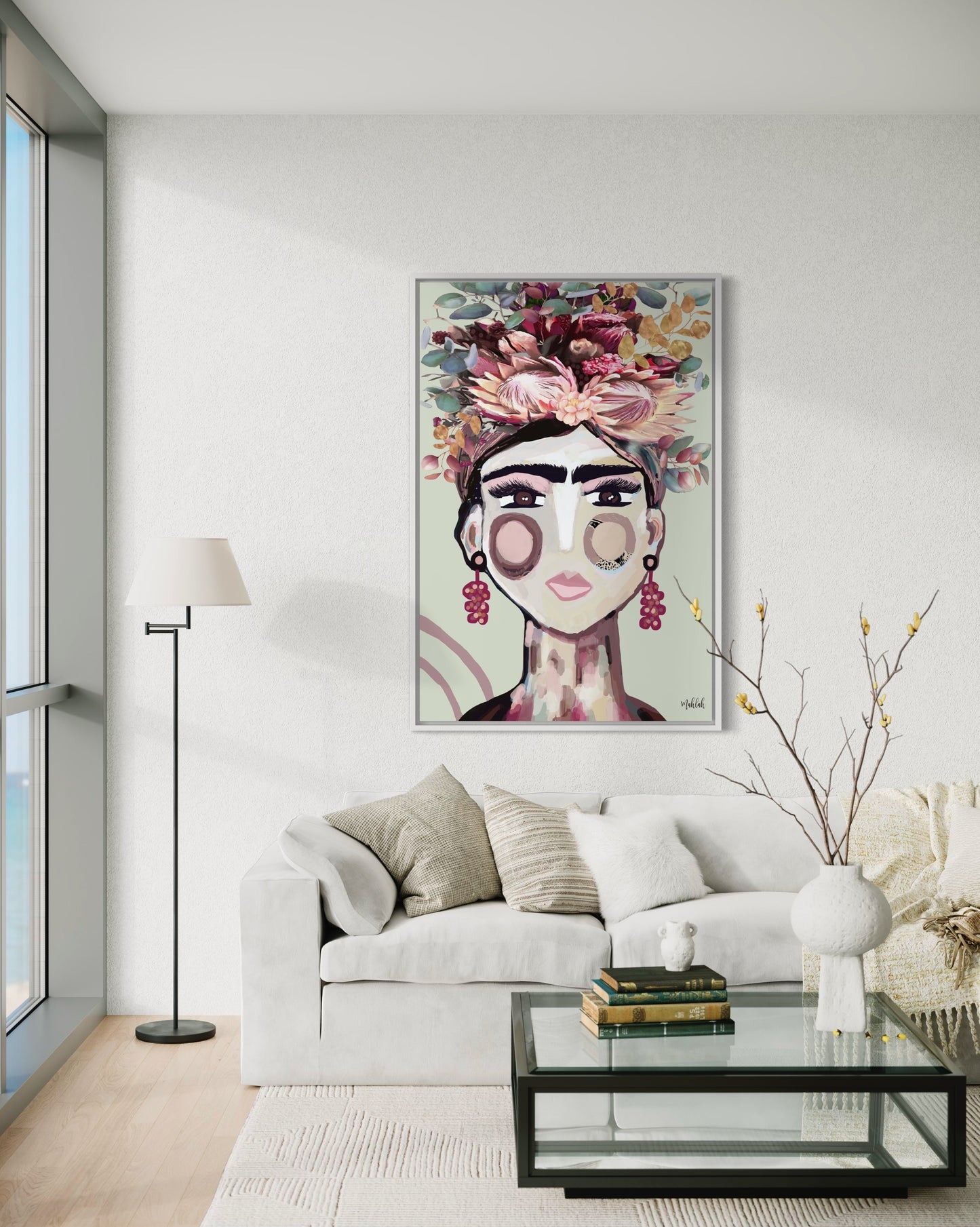 Australian Frida (Green) canvas print