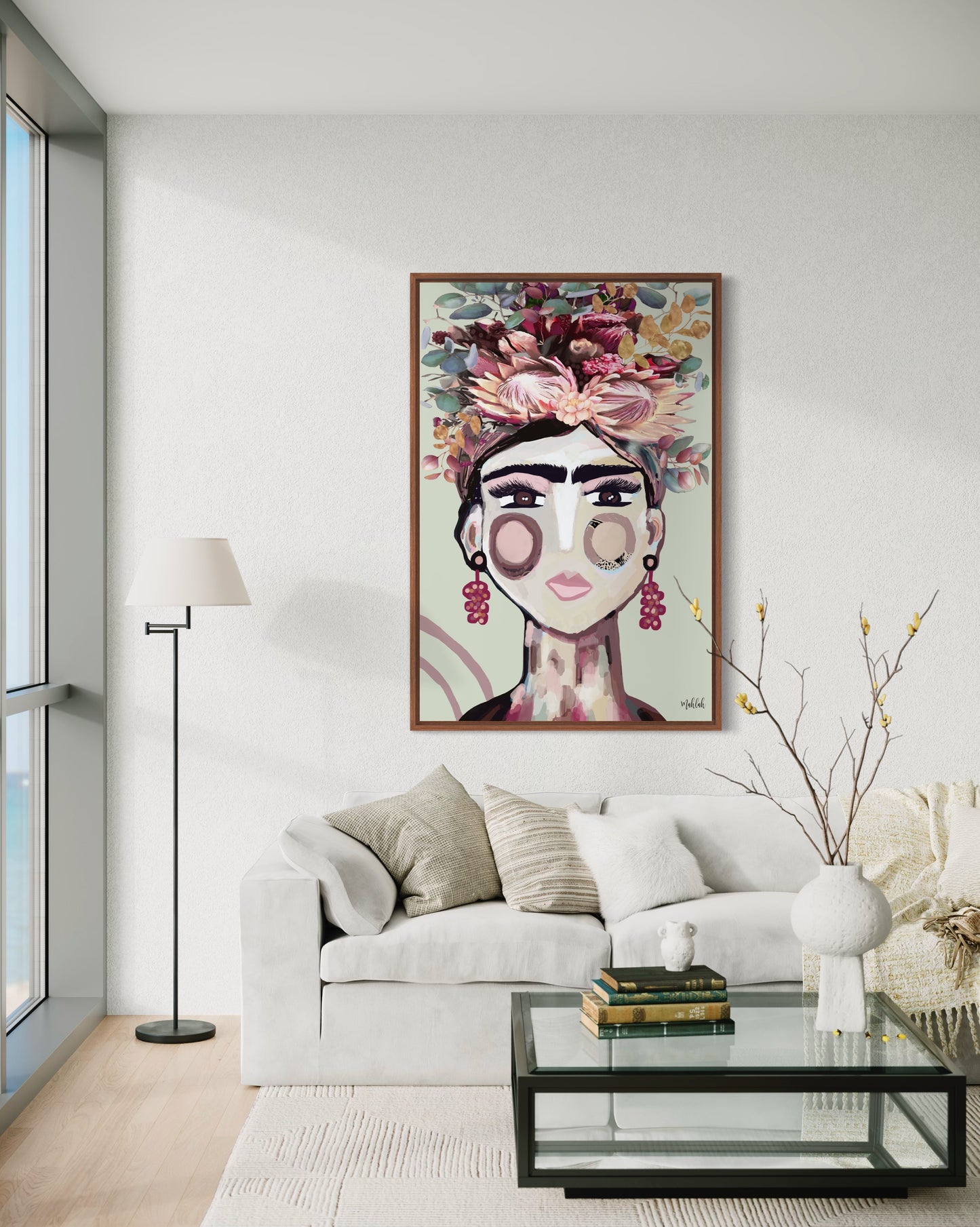 Australian Frida (Green) canvas print