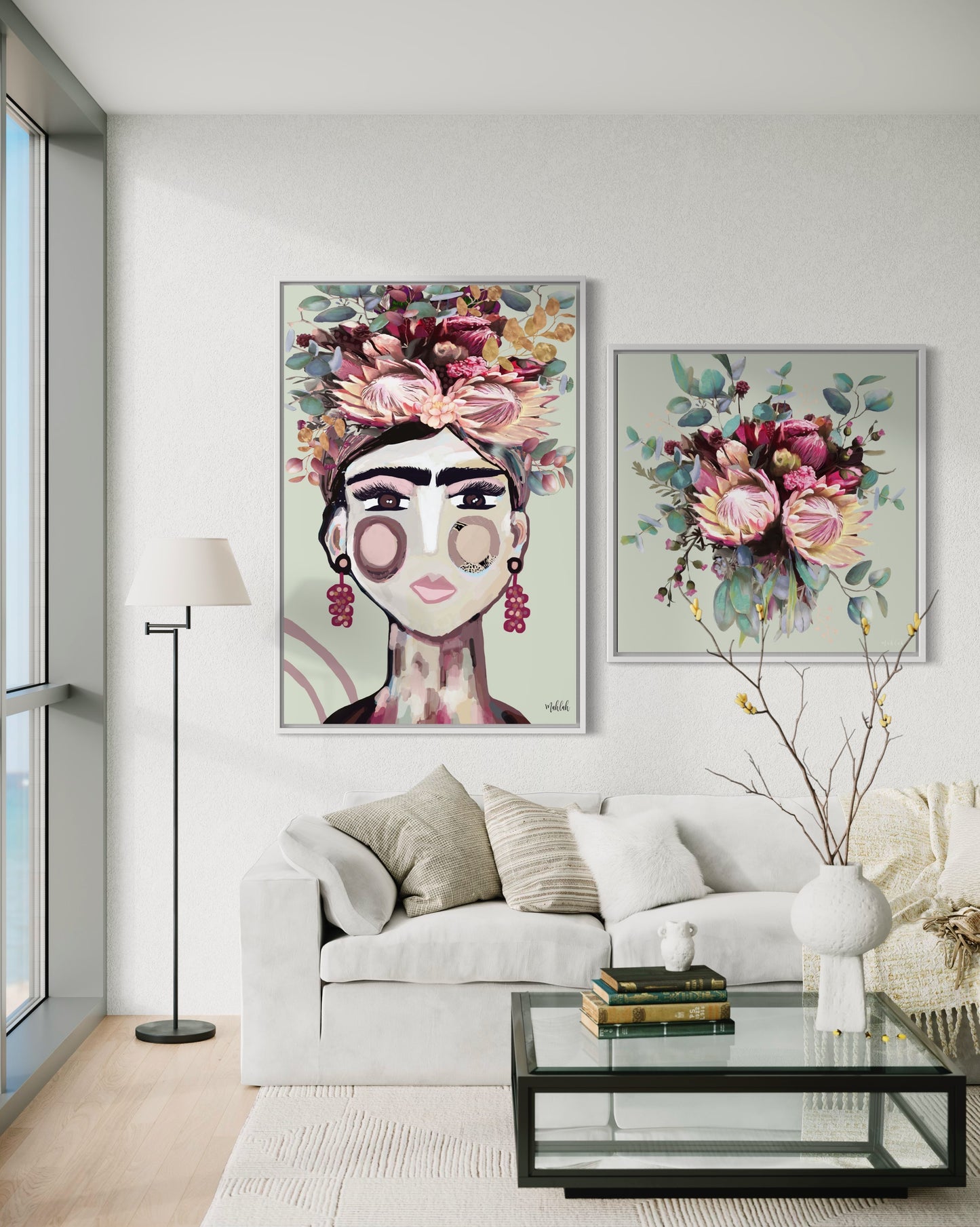 Australian Frida (Green) canvas print