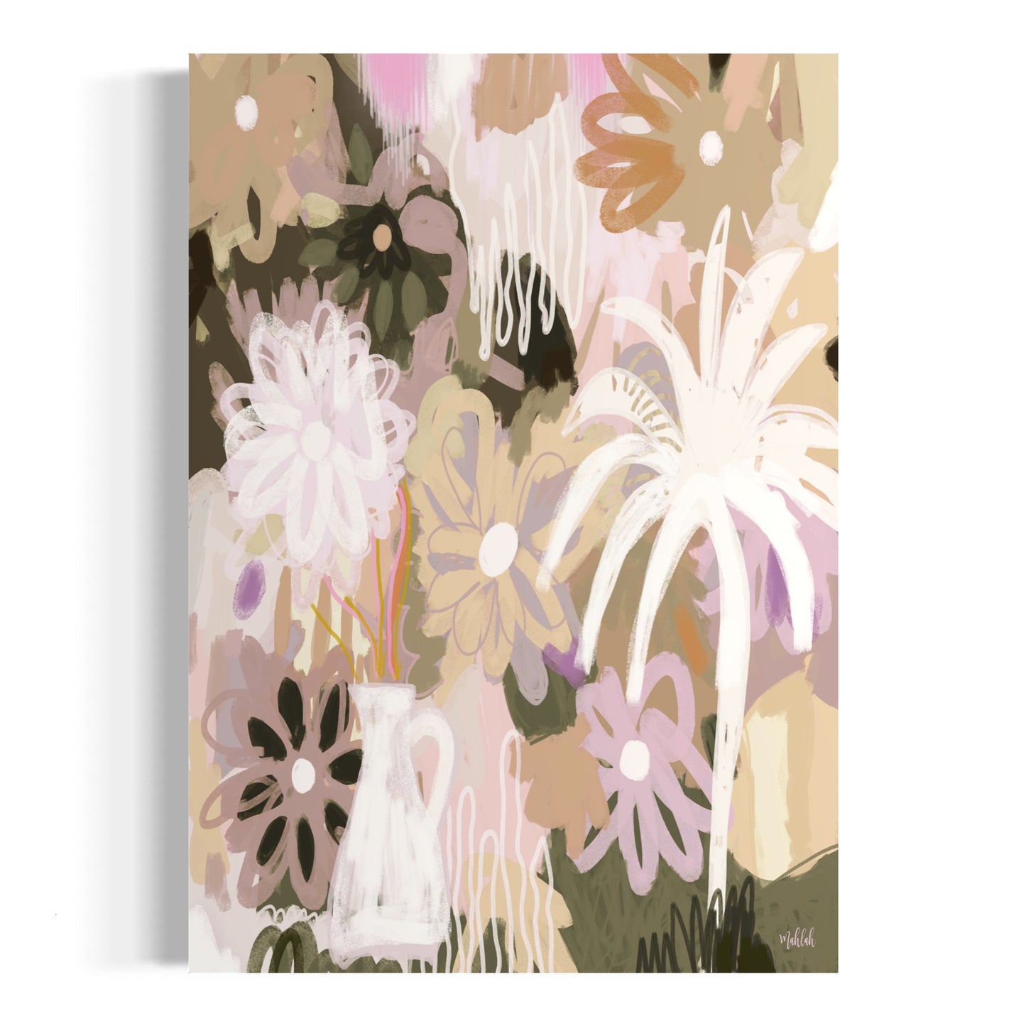 A2 print Flower power neutral