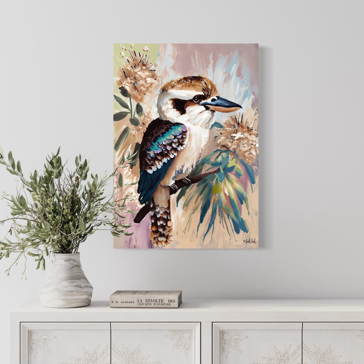 Kookaburra Bloom canvas print
