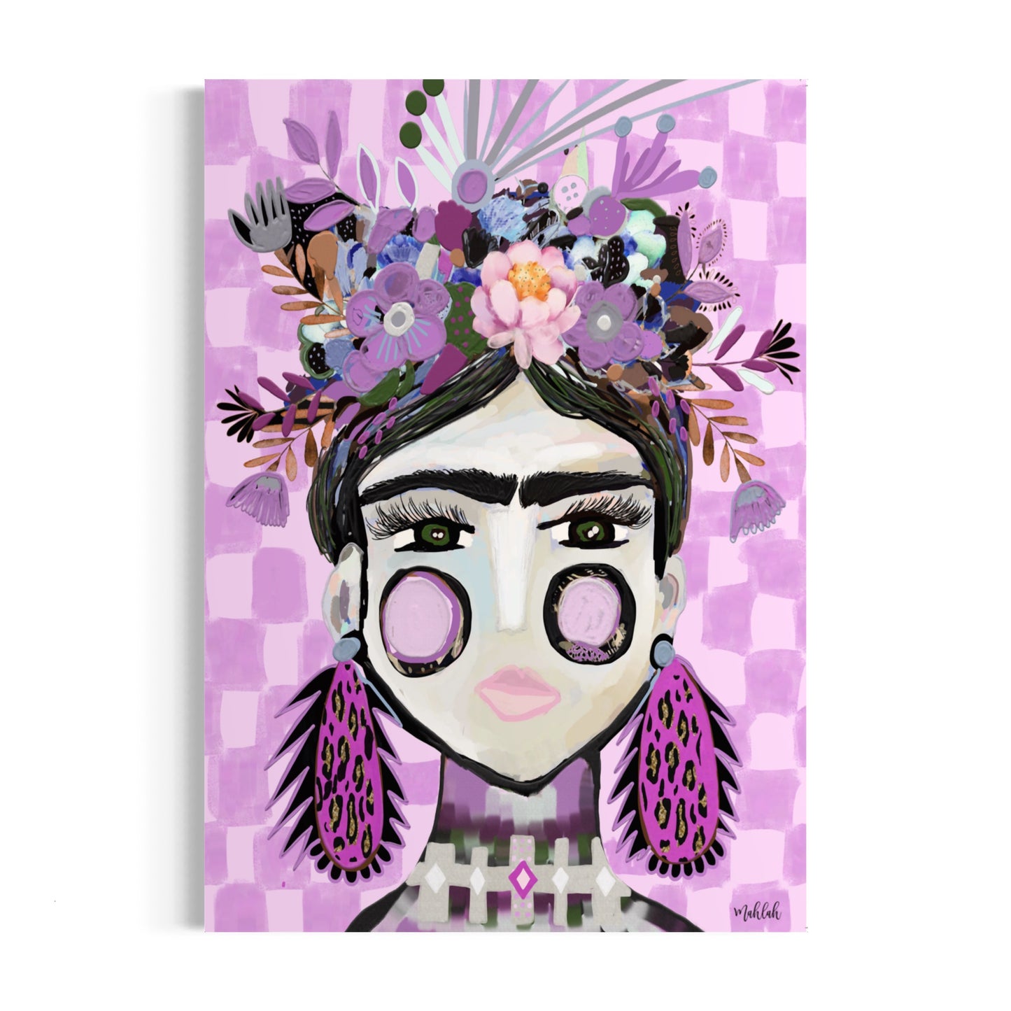 A3 print 300gsm Checked Purple Frida