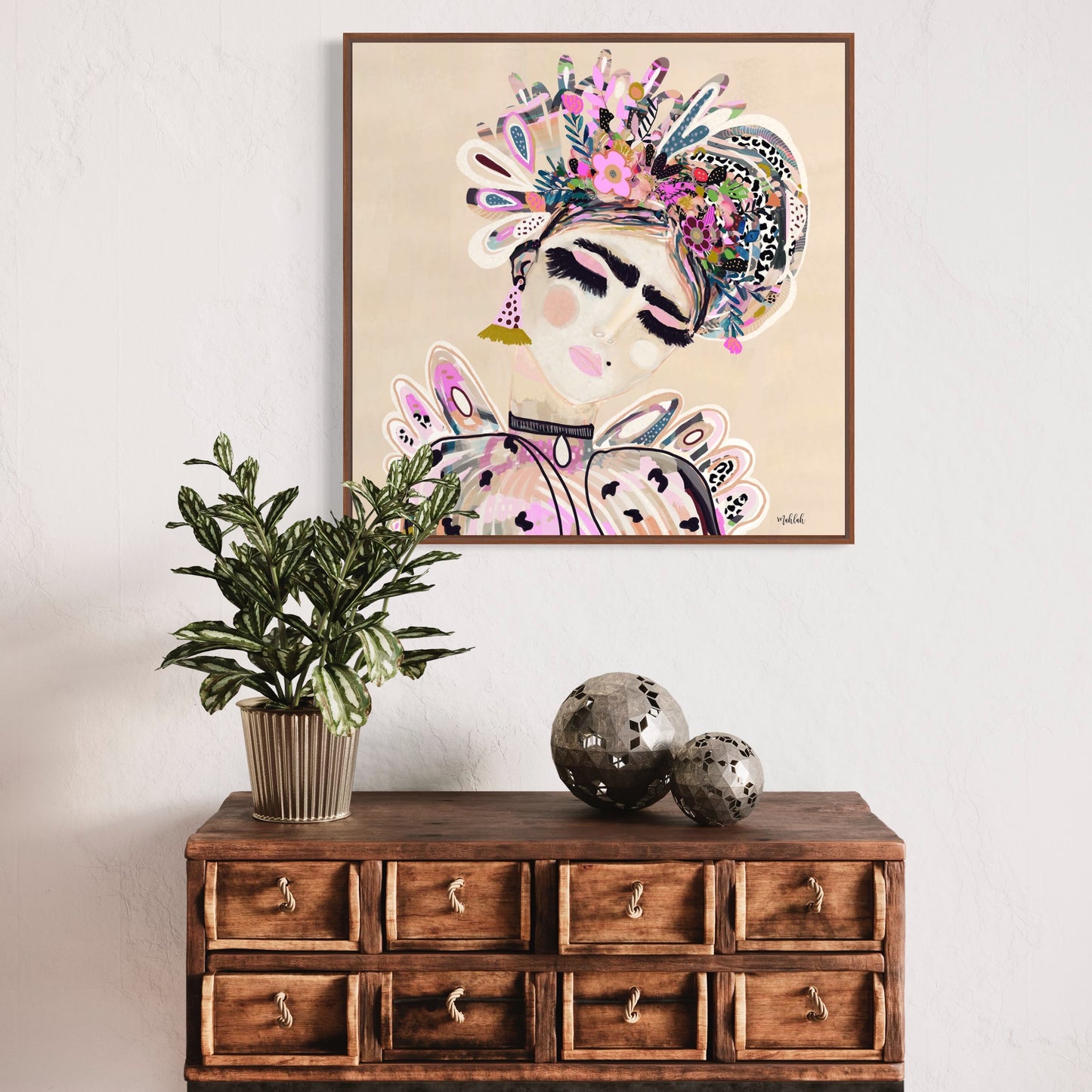 LuLu Pink (Square) Canvas Print