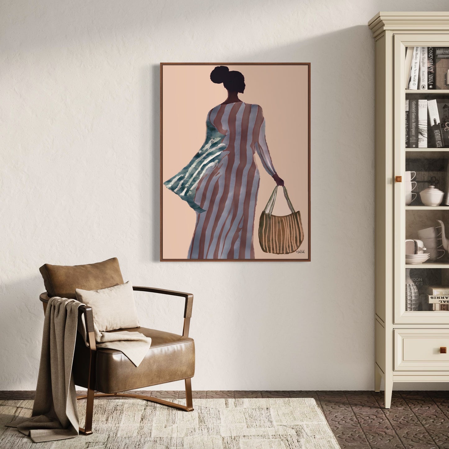Girl with a a bag canvas print