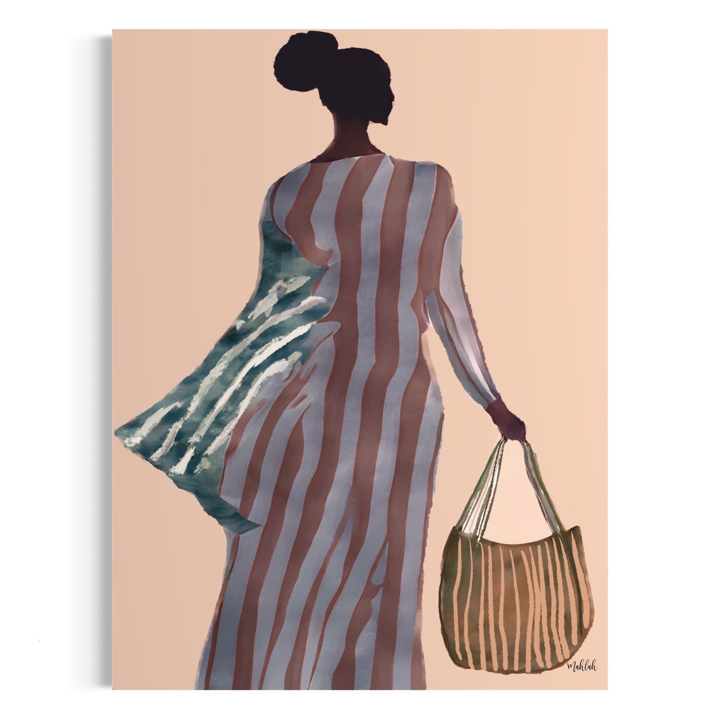 Girl with a a bag canvas print