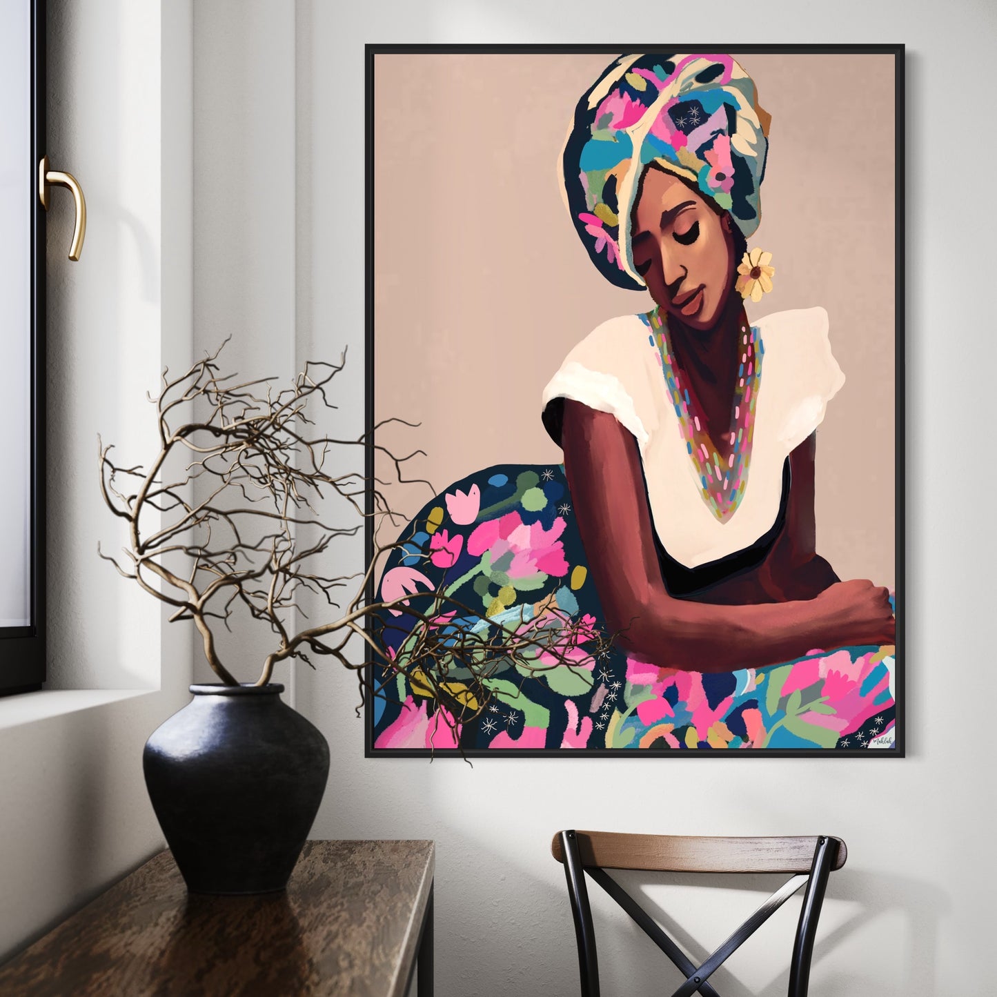 Girl in a skirt 1 canvas print