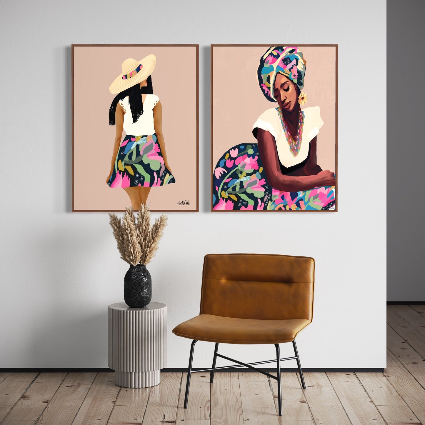 Girl in a skirt 2 canvas print