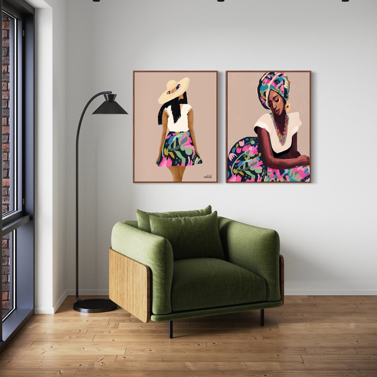 Girl in a skirt 2 canvas print