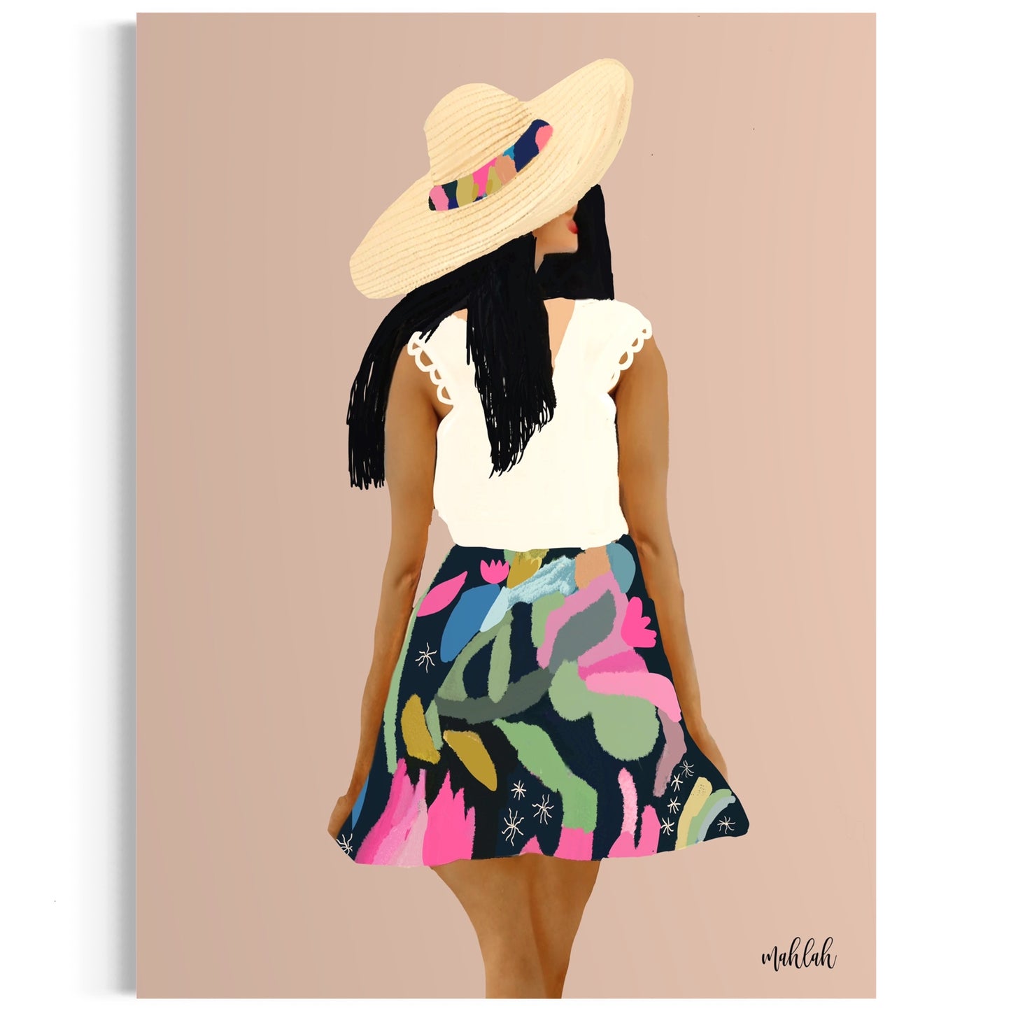 Girl in a skirt 2 canvas print