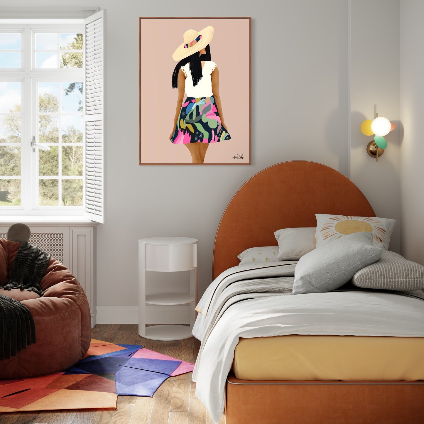Girl in a skirt 2 canvas print