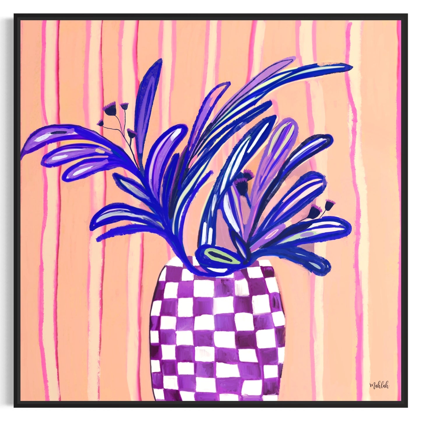 Checked vase Canvas Print