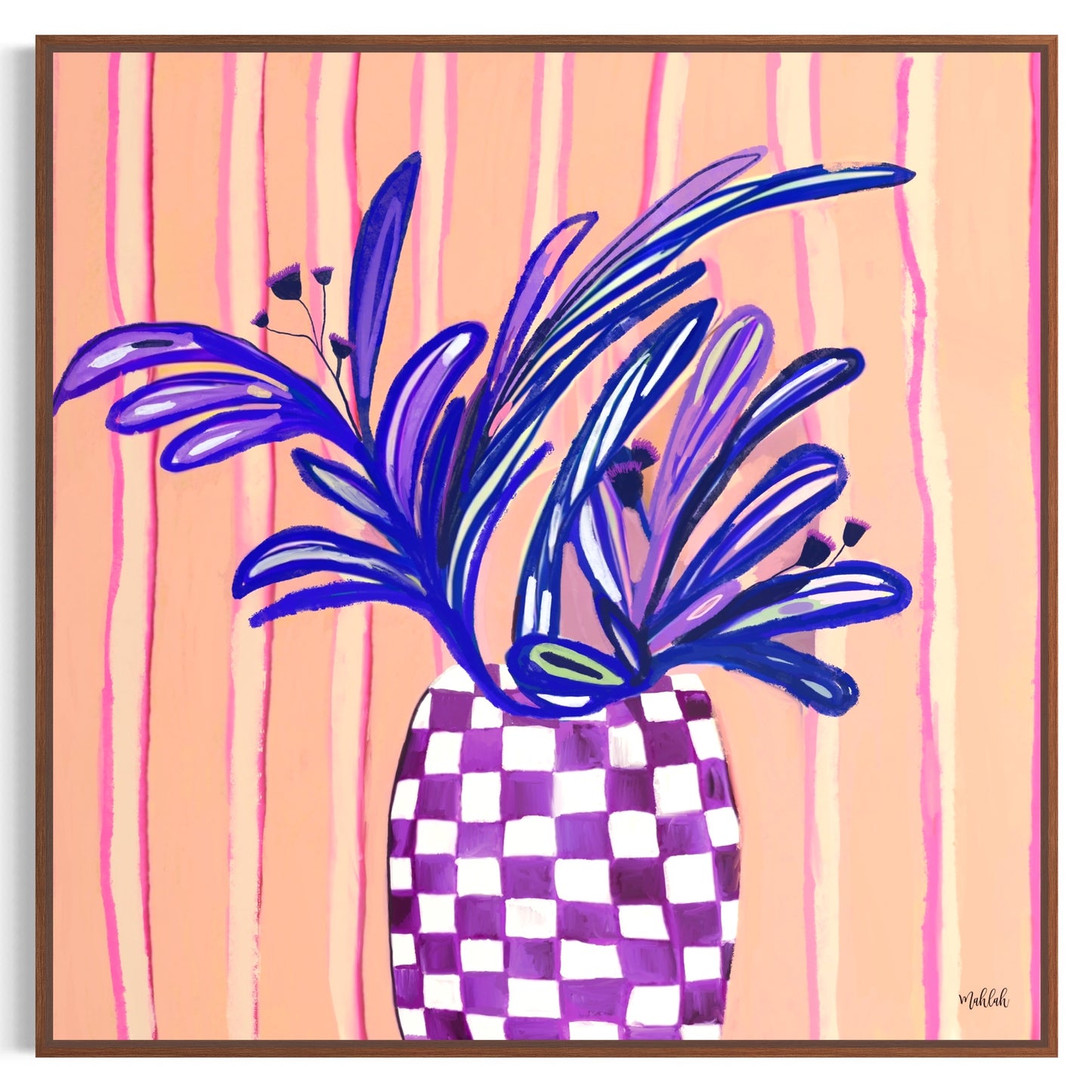 Checked vase Canvas Print