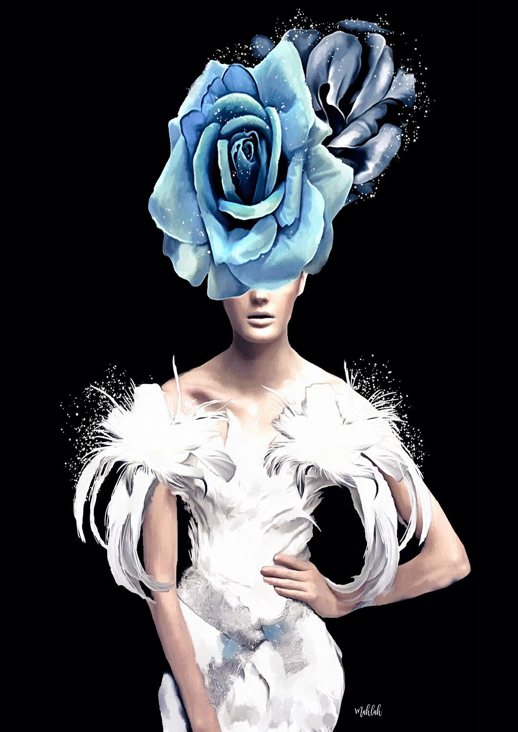 Blue Rose Print