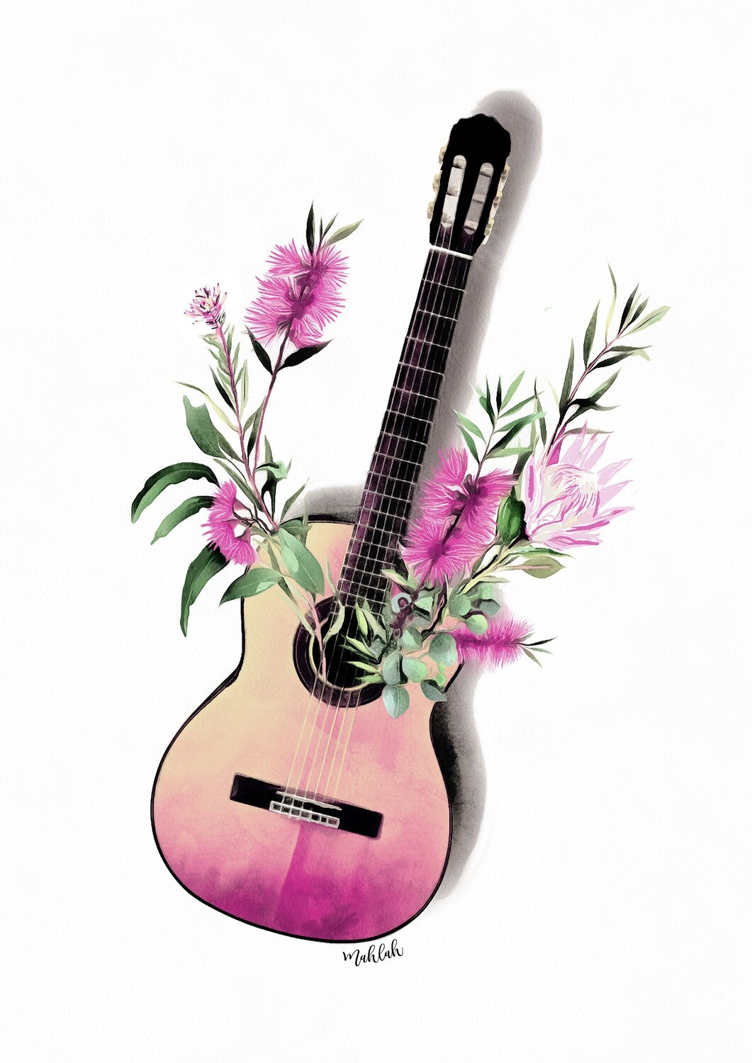 Guitar Pink Print