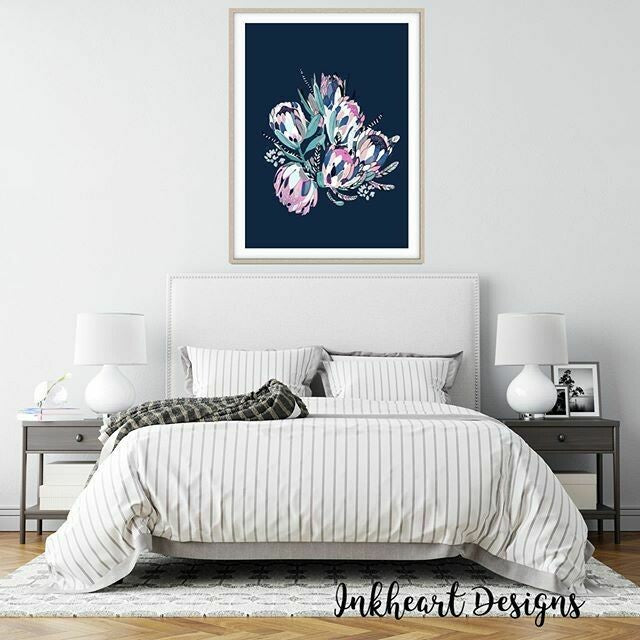 Colour bunch (Navy) Print