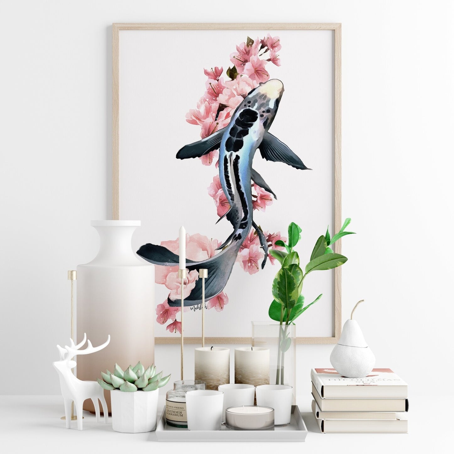 Flower koi Print