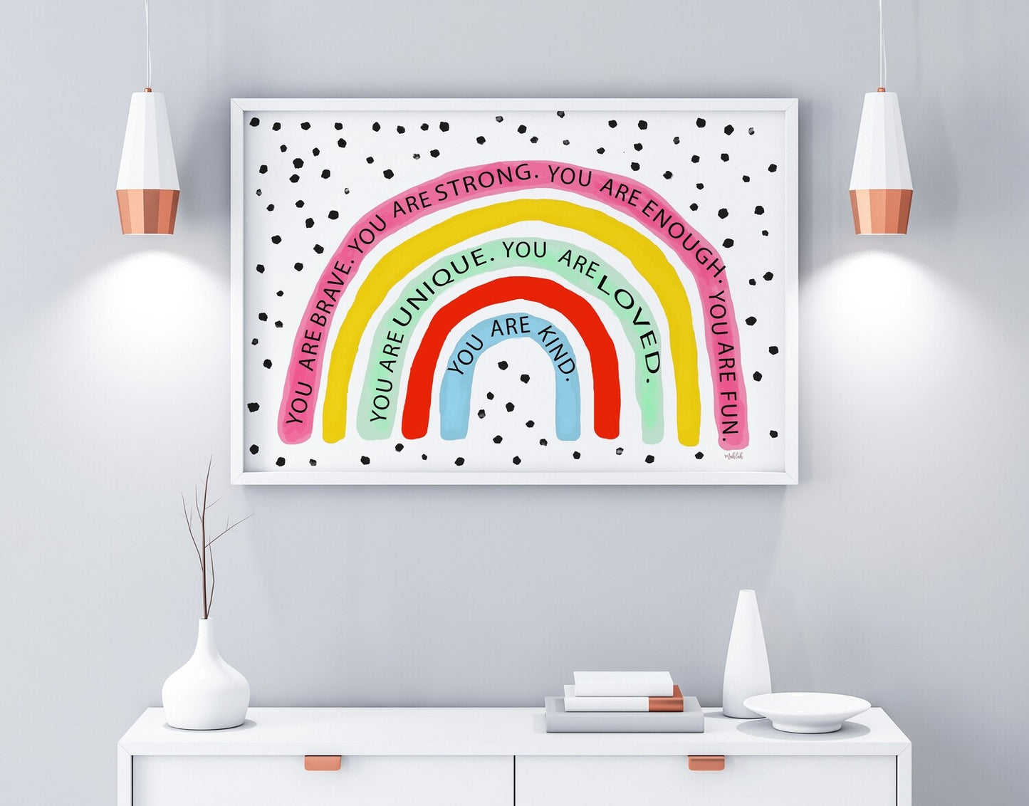 Affirmation rainbow 3 Art Print