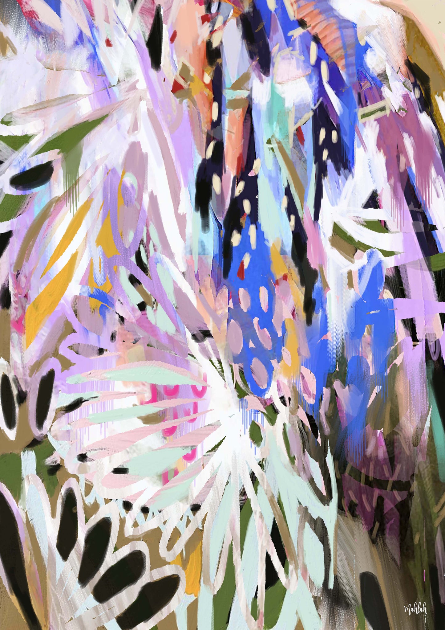 Jabiru Abstract Canvas Print