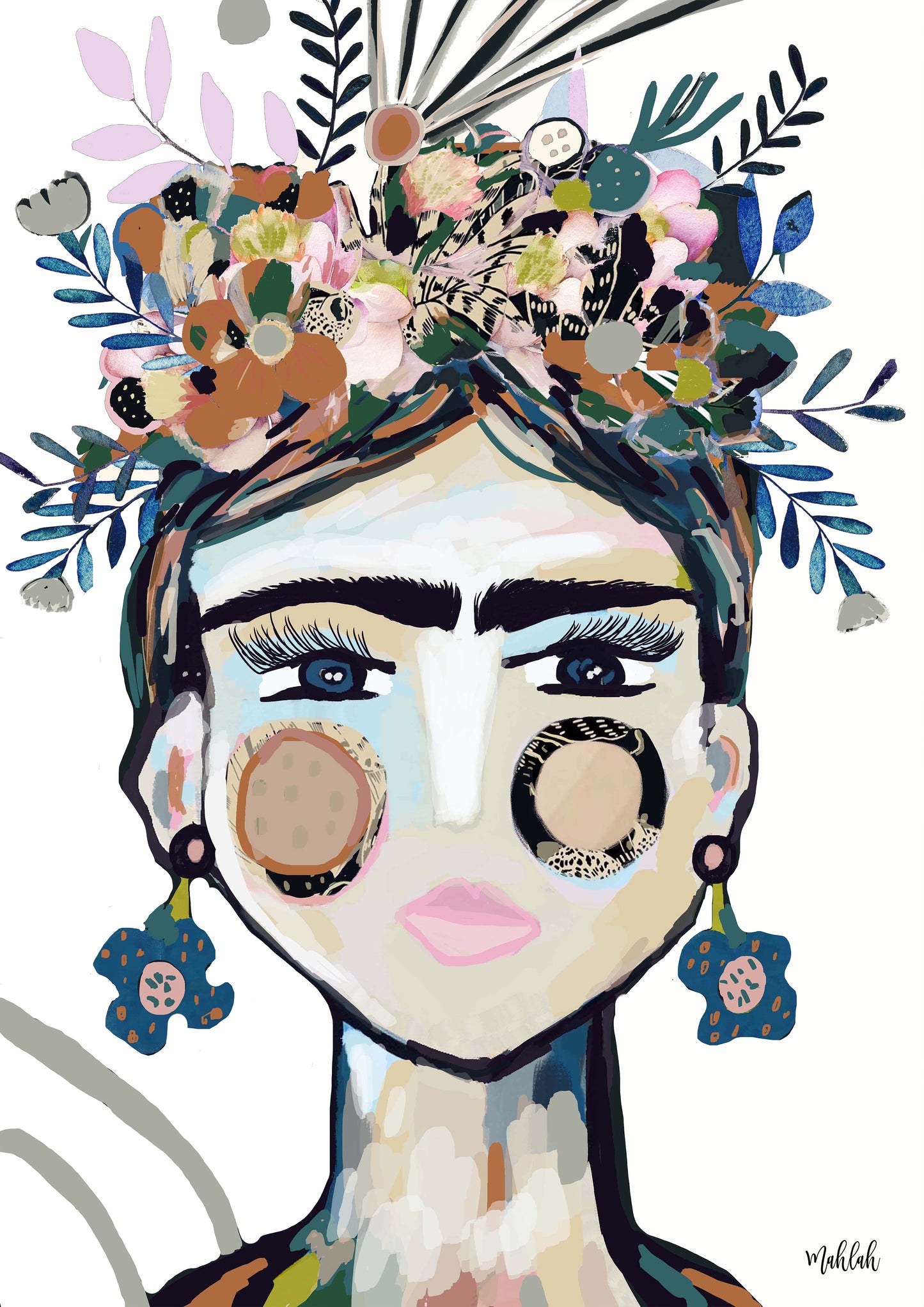Frida La frida ( White) Canvas Print