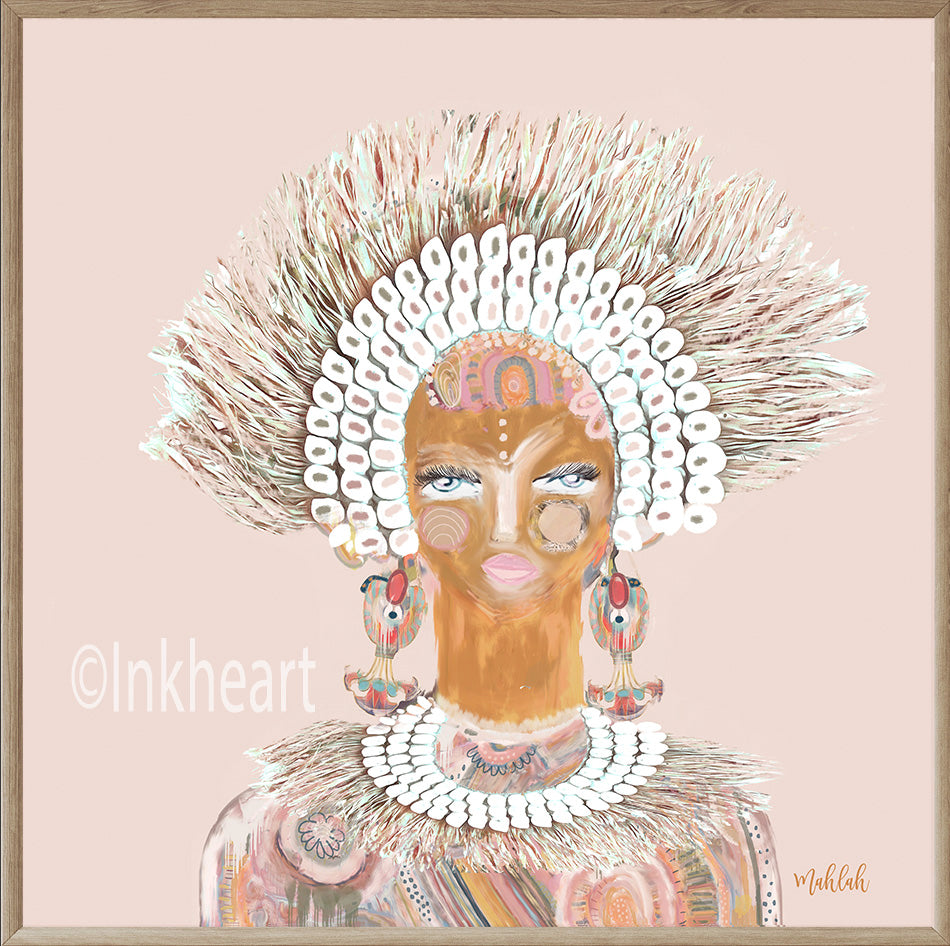 Cream Hera (Square) Canvas Print