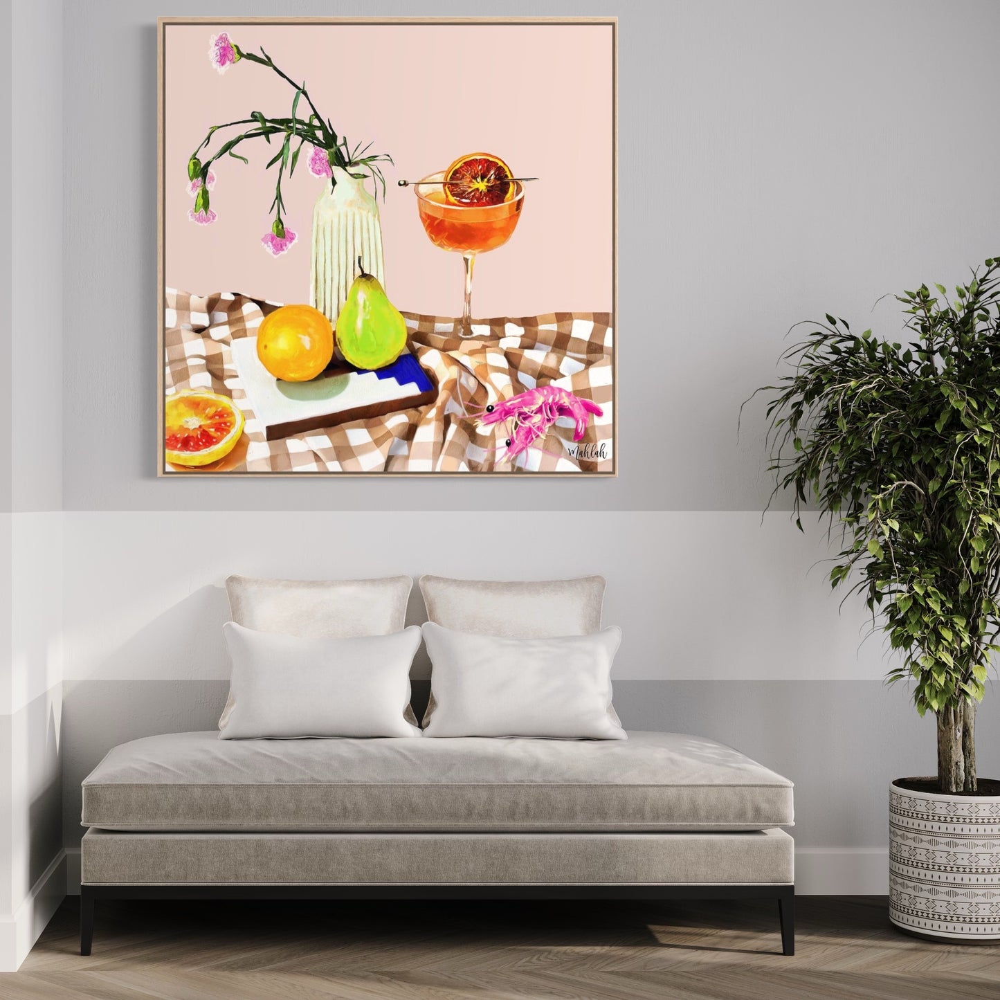 Grazing Gingham Canvas Print