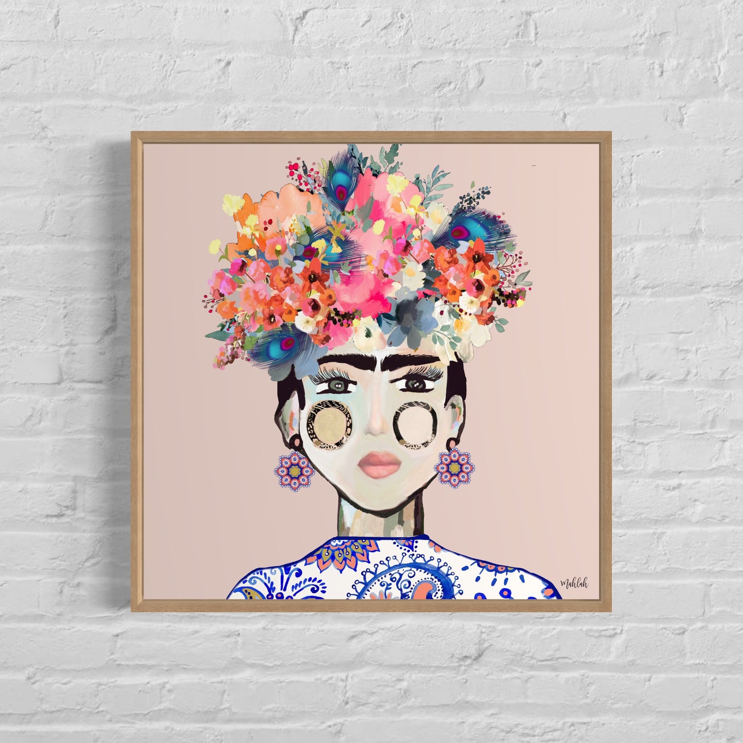 Frida Paisley Canvas Print (#e5d0cb)(Pink)