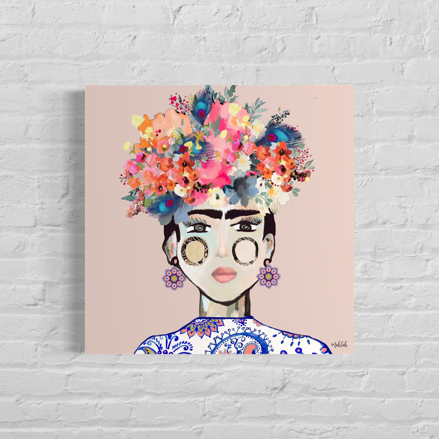 Frida Paisley Canvas Print (#e5d0cb)(Pink)