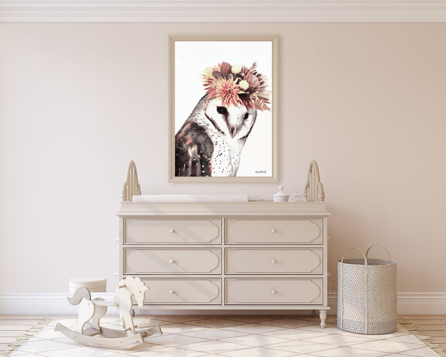 Flower Owl Print