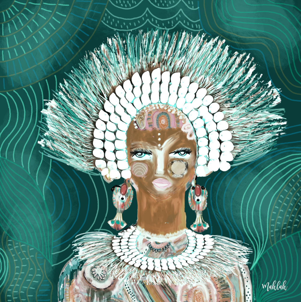 Green Hera (Square) Canvas Print