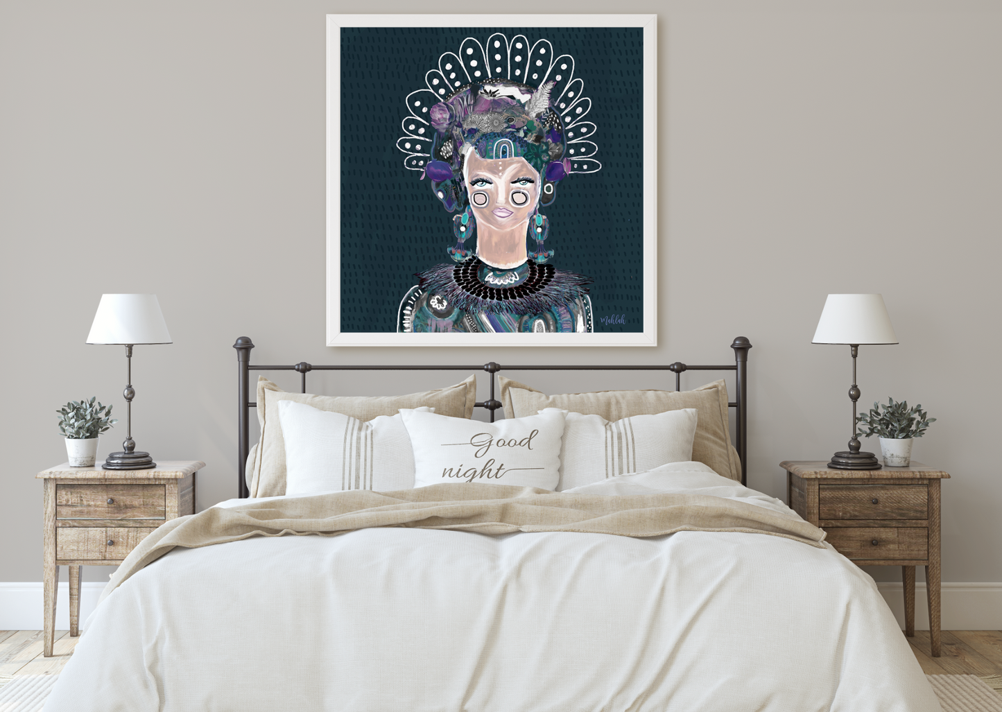 Peacock Hera (Square) Canvas Print