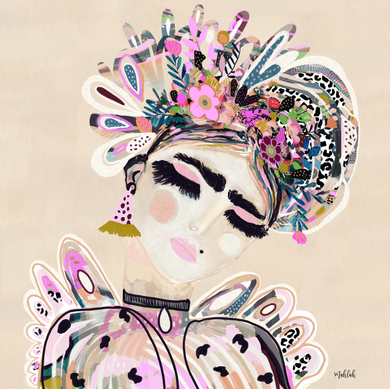 LuLu Pink (Square) Canvas Print