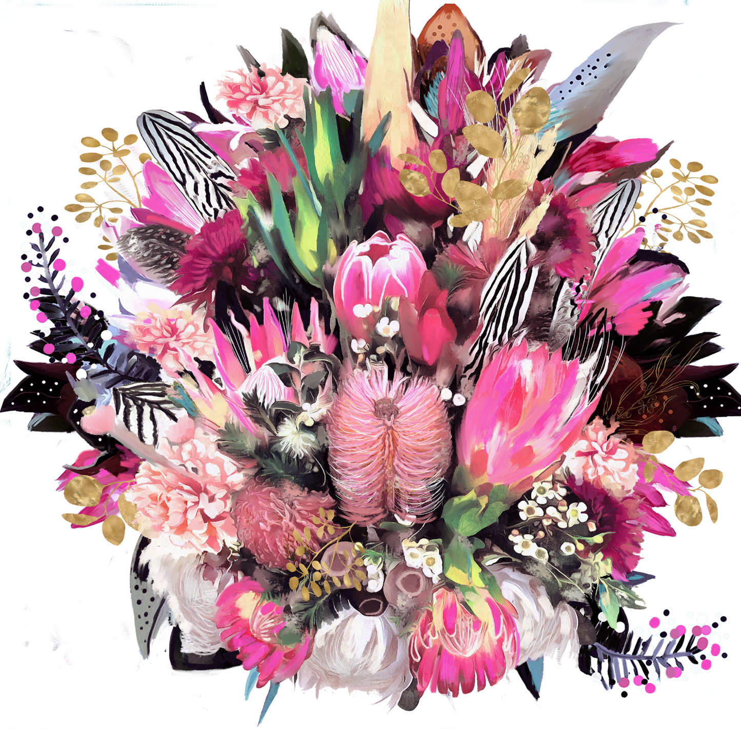 Floral bunch (Square) Canvas Print
