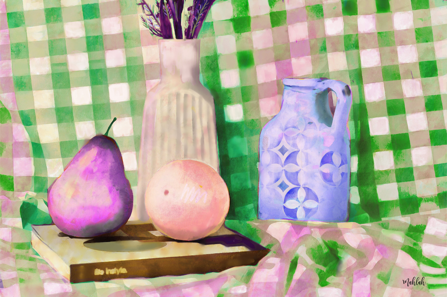 Gingham lunch Canvas Print