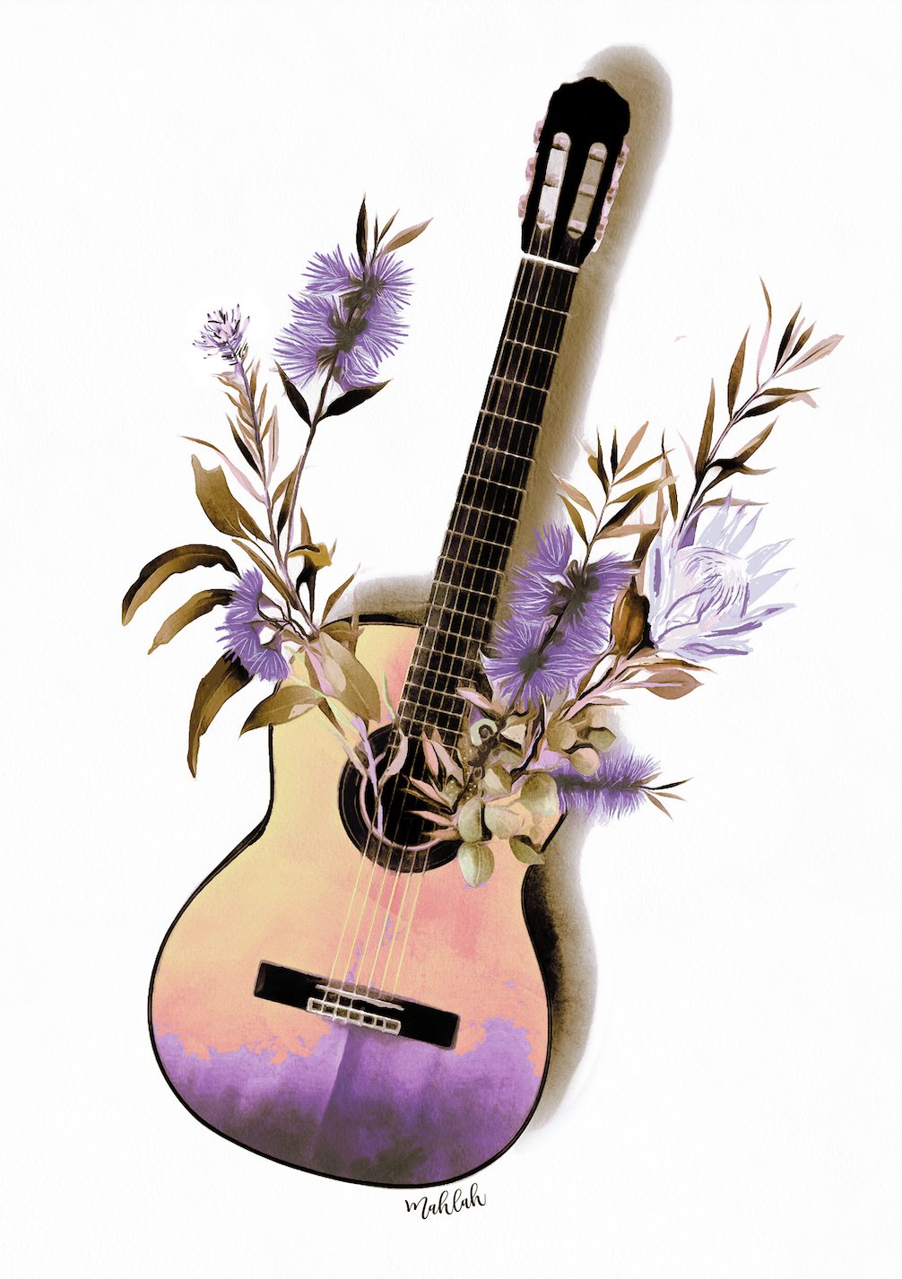 Purple guitar Print