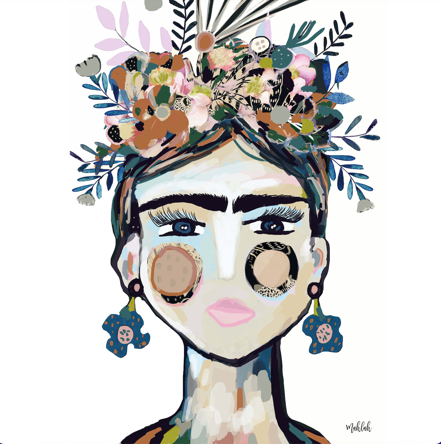 Frida La frida ( White) Canvas Print