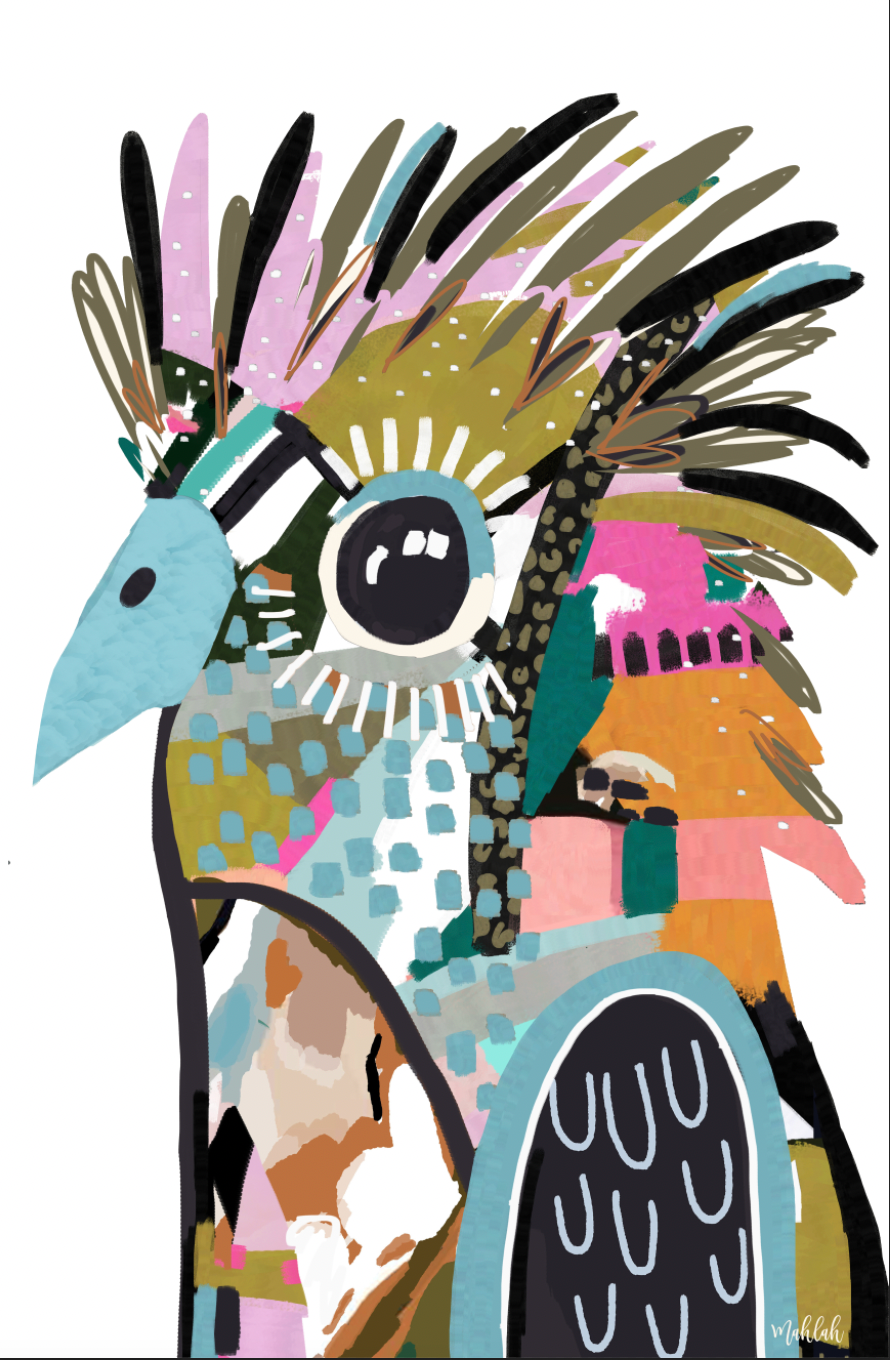 Offbeat Birdy Print (White background)