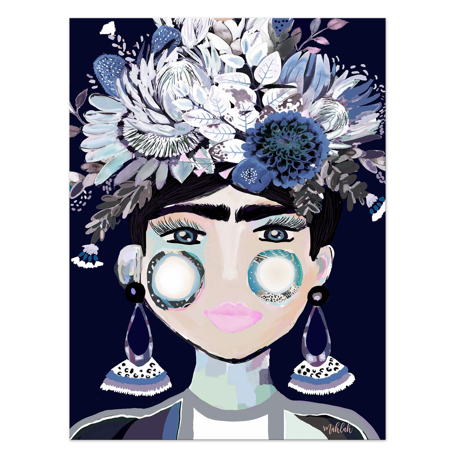 Blue Frida Canvas Print