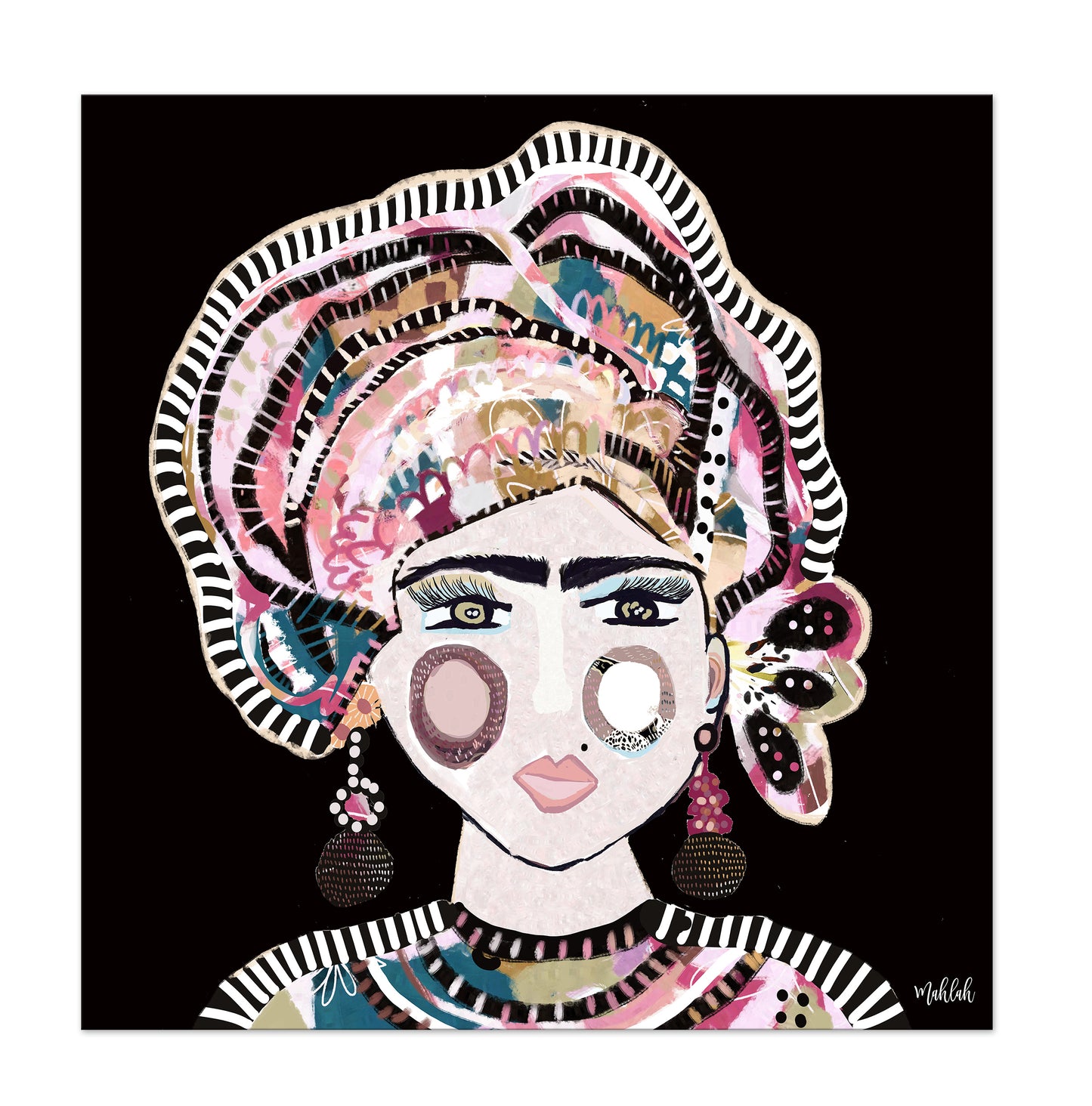 Luna Lines lady canvas print